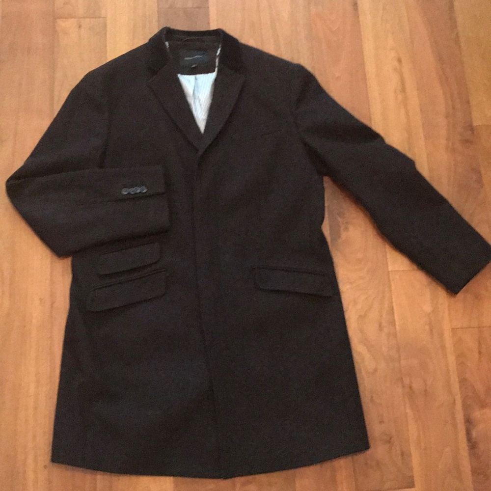 Brown tweed wool overcoat